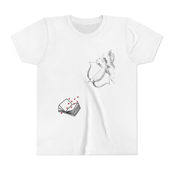Cupid's Book Youth Tee - Cute Gift for Readers - Image 5