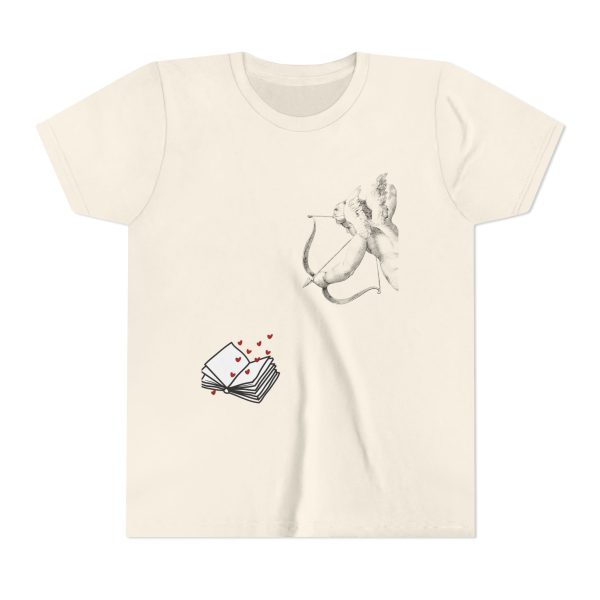 Cupid's Book Youth Tee - Cute Gift for Readers - Image 9