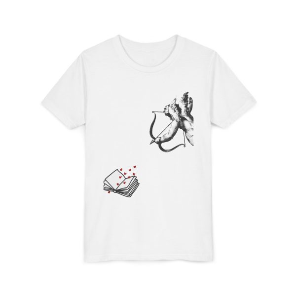 Cupid's Book Youth Tee - Cute Gift for Readers - Image 7