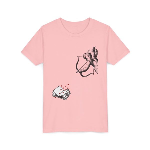 Cupid's Book Youth Tee - Cute Gift for Readers - Image 3
